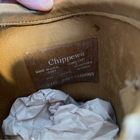 VTG Chippewa Brown Bomber Jacket Suede Engineer Boots Mens 11D Made USA 27911 - Picture 12 of 13